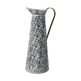 20" Black And White Cylinder Metal Urns Jars