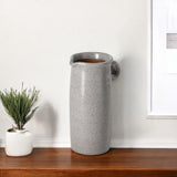 9" Gray Cylinder Ceramic Urns Jars