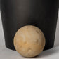 Set of Two Black and Brown Metal Cylindrical Urns