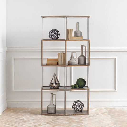 9" Gray And White Cylinder Ceramic Urns Jars