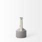 9" Gray And White Ceramic Cylinder Table Vase