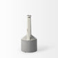 13" Gray And White Cylinder Ceramic Urns Jars