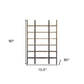 Brown Iron and Solid Wood Six Tier Bookcase