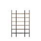 Brown Iron and Solid Wood Six Tier Bookcase