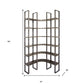 Brown Iron and Solid Wood Six Tier Bookcase