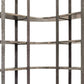 Brown Iron and Solid Wood Six Tier Bookcase