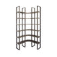 Brown Iron and Solid Wood Six Tier Bookcase
