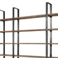 Brown Iron and Solid Wood Six Tier Bookcase