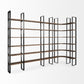Brown Iron and Solid Wood Six Tier Bookcase