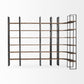 Brown Iron and Solid Wood Six Tier Bookcase
