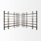 Brown Iron and Solid Wood Six Tier Bookcase