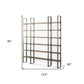 Brown Nickel and Solid Wood Six Tier Bookcase