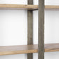 Brown Nickel and Solid Wood Six Tier Bookcase