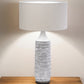 31" Gray Lamp Base LED With Beige Shade
