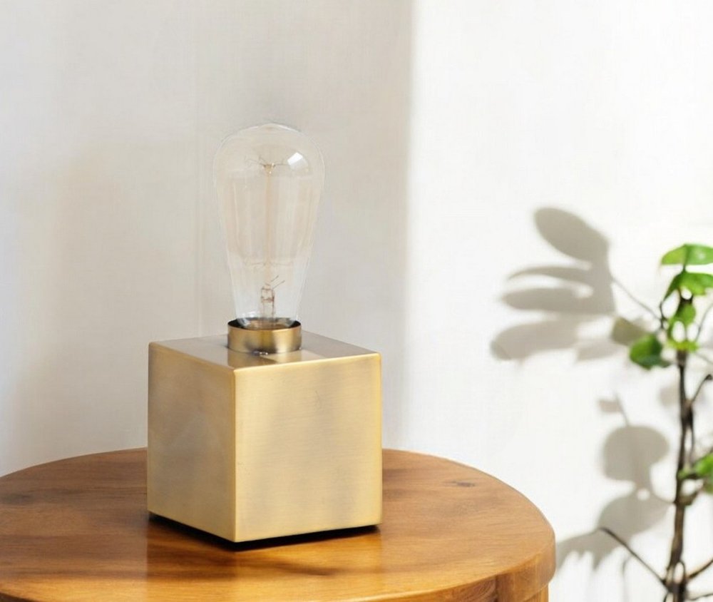 5" Gold Lamp Base LED With Clear Shade