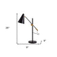 26" Black Metal Swing Arm With Black Cone Shade