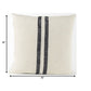 Beige And Central Blue Stripes Square Accent Pillow Cover