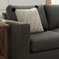 Beige And Midnight Pom Pom Square Accent Pillow Cover