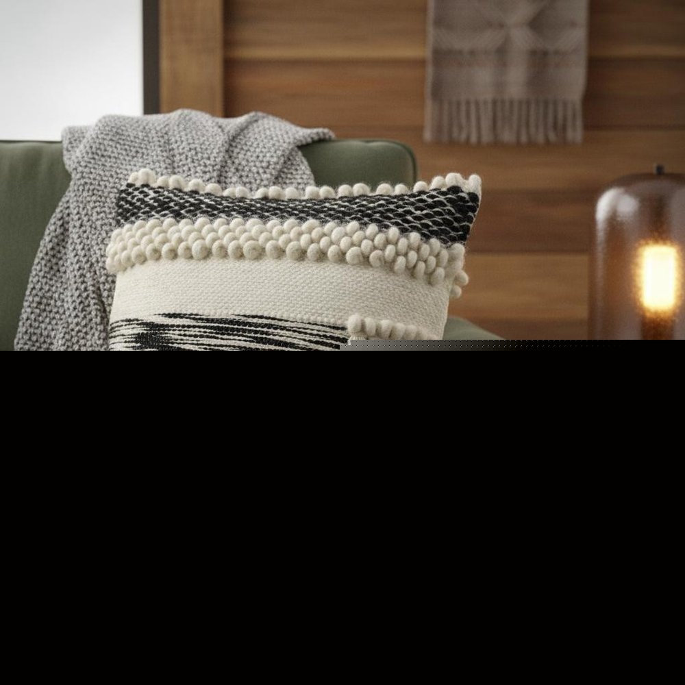 Boho Black And White Accent Pillow Cover