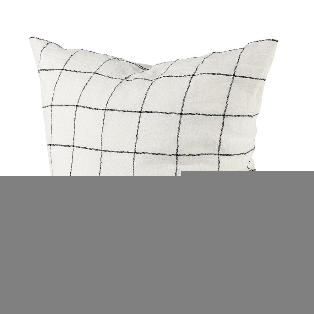White And Black Grid Square Accent Pillow Cover