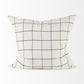 White And Black Grid Square Accent Pillow Cover