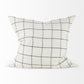 White And Black Grid Square Accent Pillow Cover