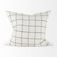 White And Black Grid Square Accent Pillow Cover