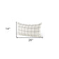 White And Black Grid Lumbar Accent Pillow Cover