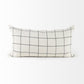 White And Black Grid Lumbar Accent Pillow Cover