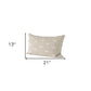 Canvas Beige And White Lumbar Accent Pillow Cover