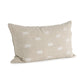 Canvas Beige And White Lumbar Accent Pillow Cover