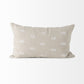 Canvas Beige And White Lumbar Accent Pillow Cover