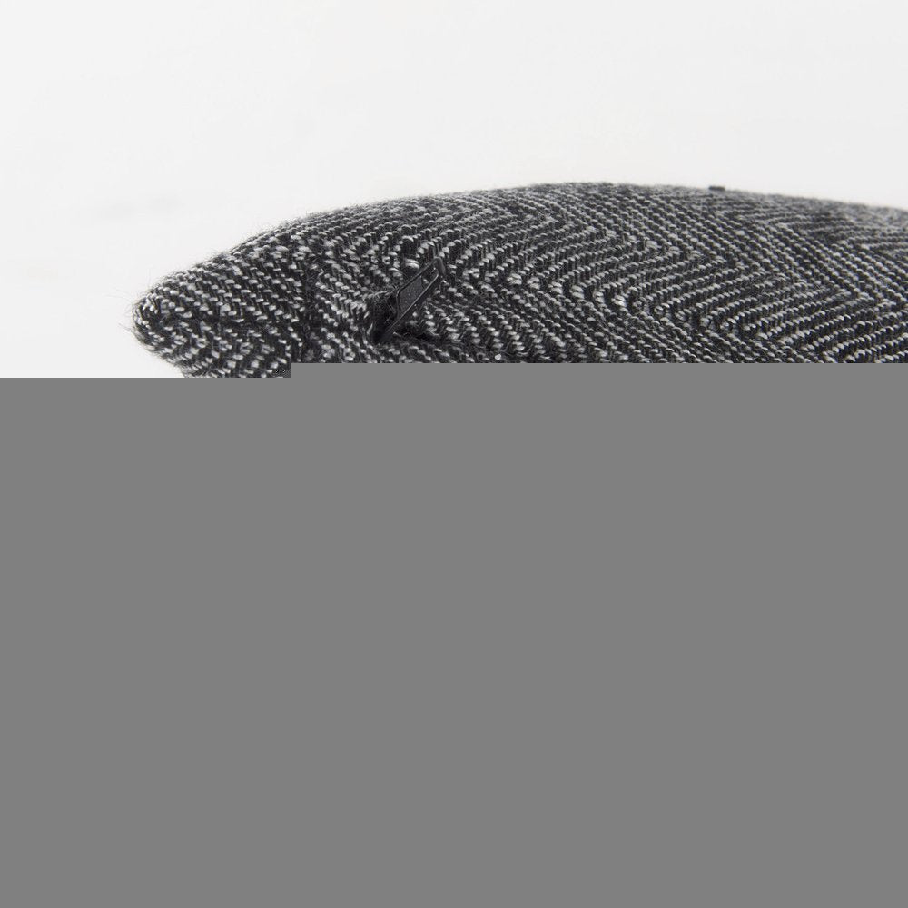 Dark Gray Detailed Lumbar Throw Pillow Cover