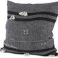 Dark Gray Detailed Throw Pillow Cover