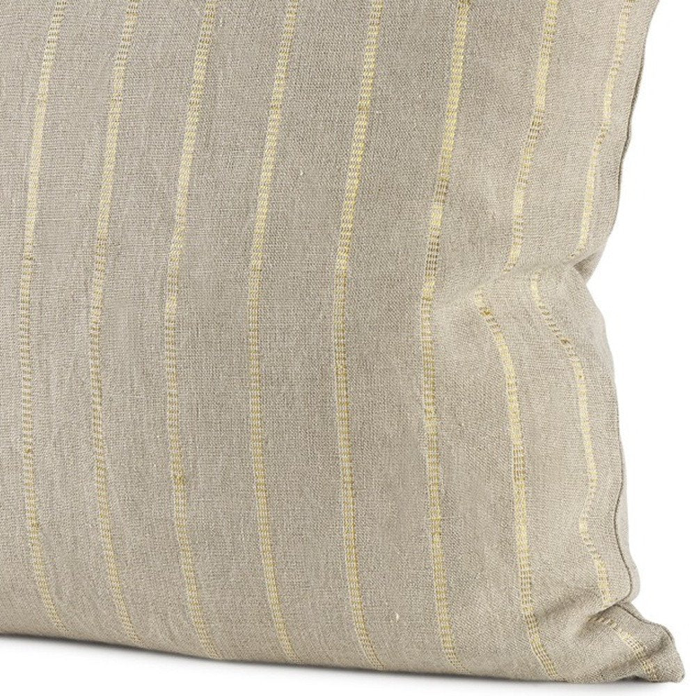 Beige And Gold Striped Pillow Cover