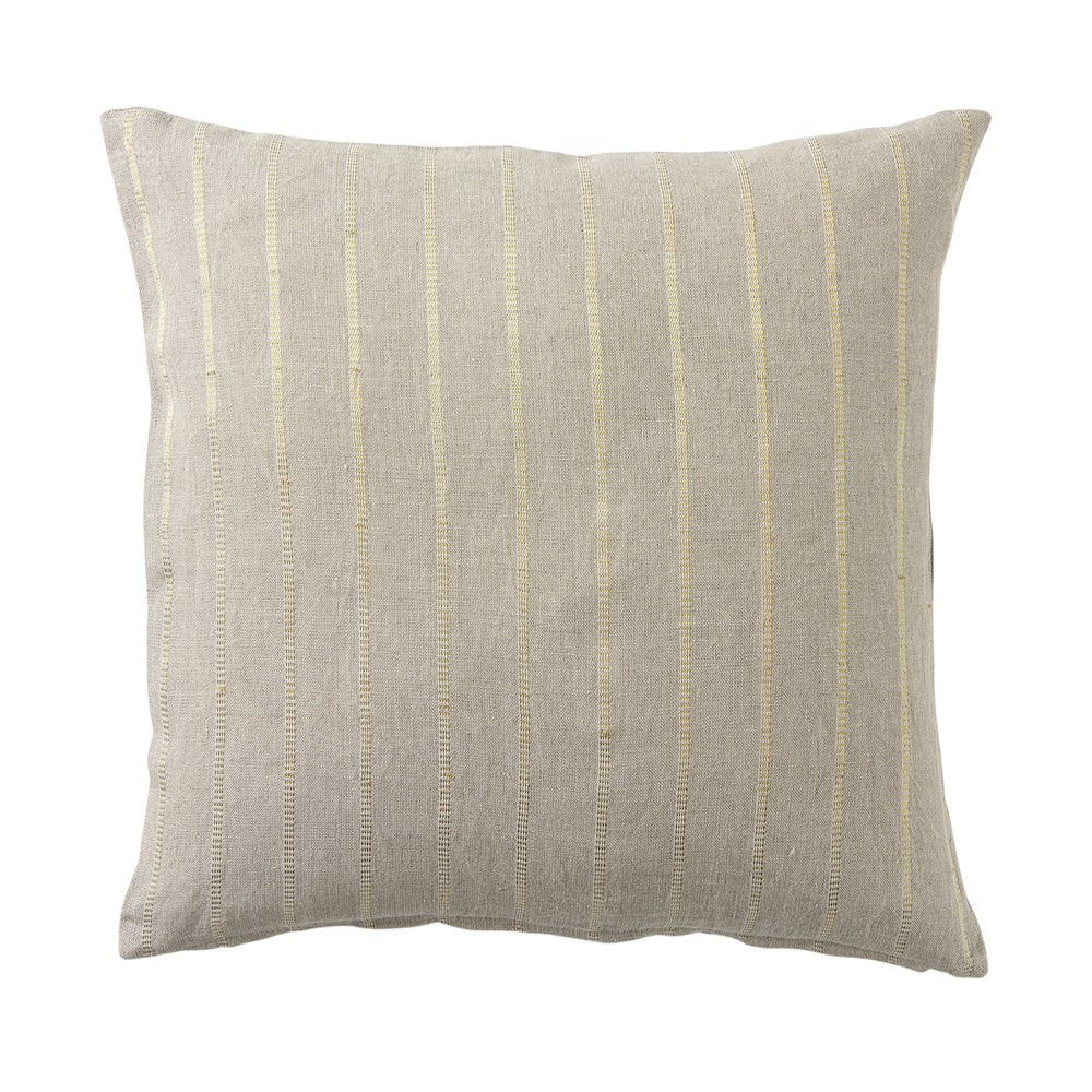 Beige And Gold Striped Pillow Cover