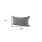 14" X 26" Black And White Herringbone Plaid Linen Throw Pillow Cover