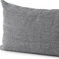 14" X 26" Black And White Herringbone Plaid Linen Throw Pillow Cover