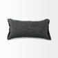 14" X 26" Black And Aqua Linen Throw Pillow Cover