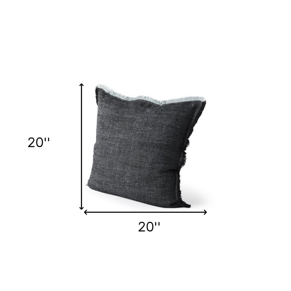 20" Gray Linen Throw Pillow Cover