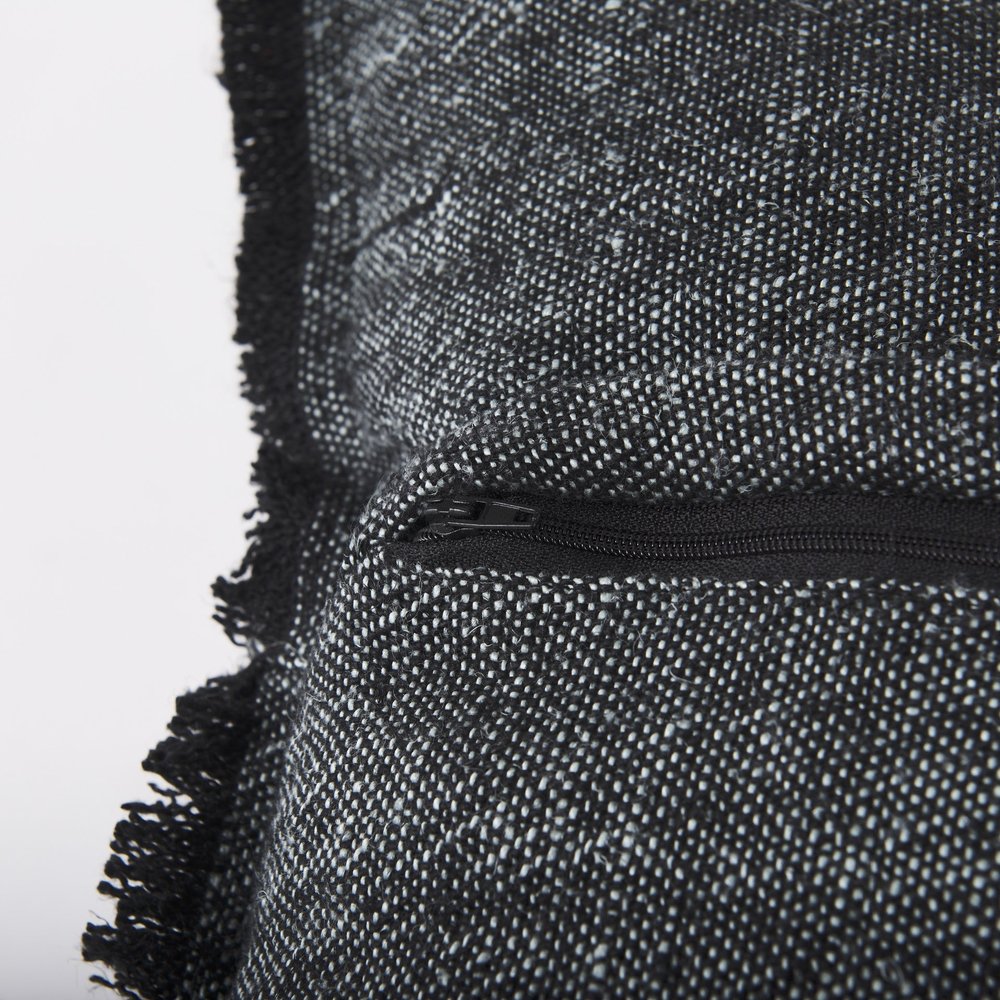 20" Gray Linen Throw Pillow Cover