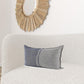 Gray And Blue Color Block Lumbar Pillow Cover