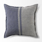 20" Blue And Gray Striped Linen Throw Pillow Cover