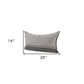 14" X 26" Dark Gray And Light Gray Striped Linen Lumbar Throw Pillow Cover