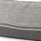 14" X 26" Dark Gray And Light Gray Striped Linen Lumbar Throw Pillow Cover