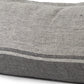 14" X 26" Dark Gray And Light Gray Striped Linen Lumbar Throw Pillow Cover