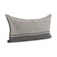 14" X 26" Dark Gray And Light Gray Striped Linen Lumbar Throw Pillow Cover