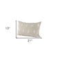 Beige And White Leaf Pattern Lumbar Pillow Cover