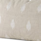 Beige And White Leaf Pattern Lumbar Pillow Cover