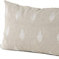 Beige And White Leaf Pattern Lumbar Pillow Cover